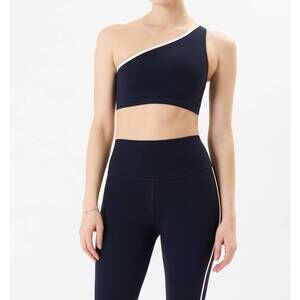 NEW SPLITS59 josie airweight one shoulder bra in indigo/white